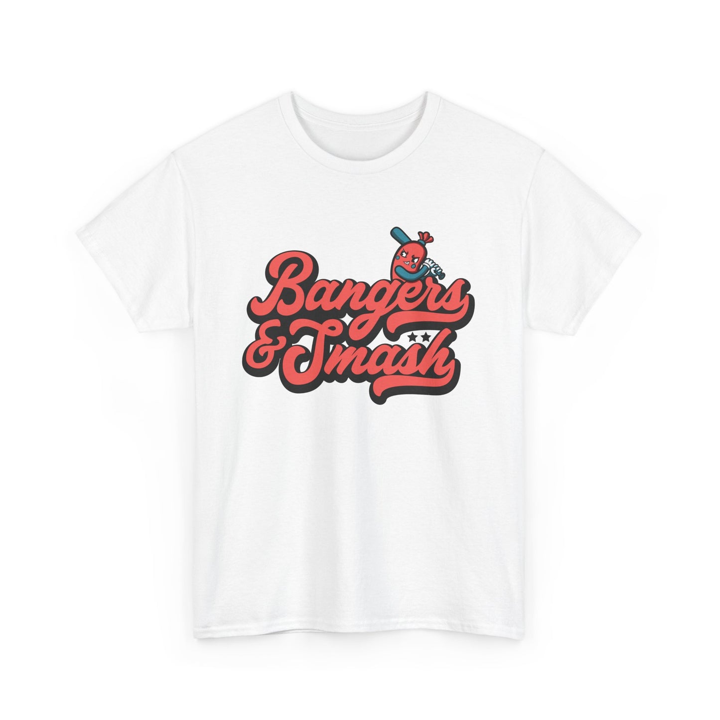 Bangers & Smash Unisex Heavy Cotton Tee Red Logo