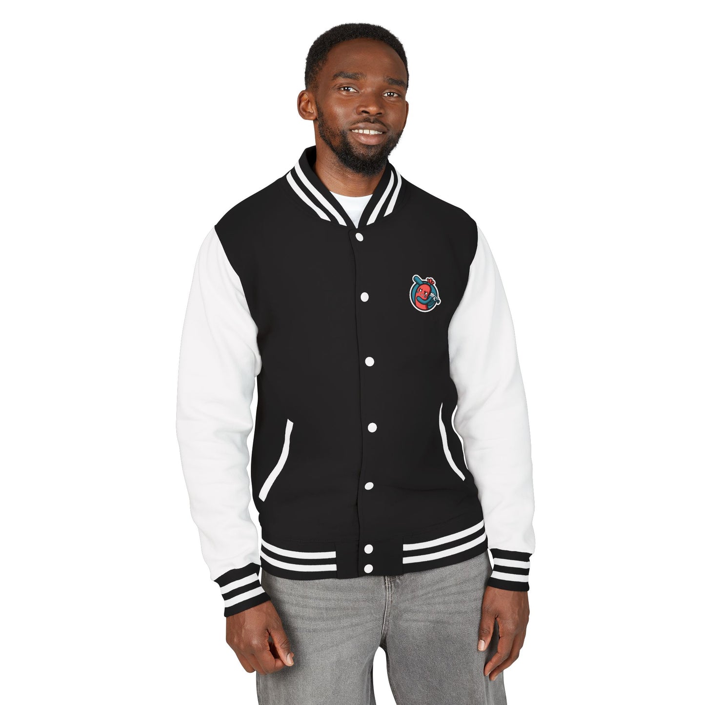 Unisex Heavyweight Letterman Jacket - Bangers & Smash Pink Logo