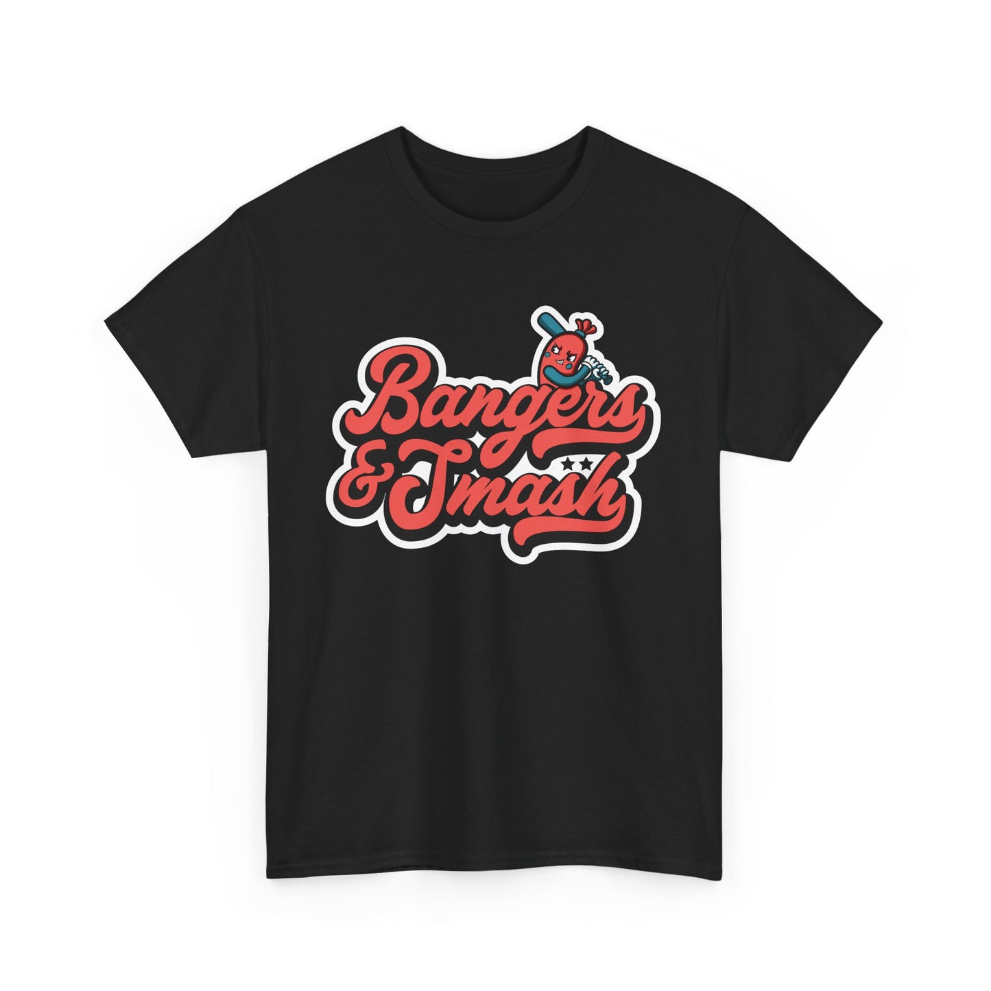 Bangers & Smash Unisex Heavy Cotton Tee Red Logo
