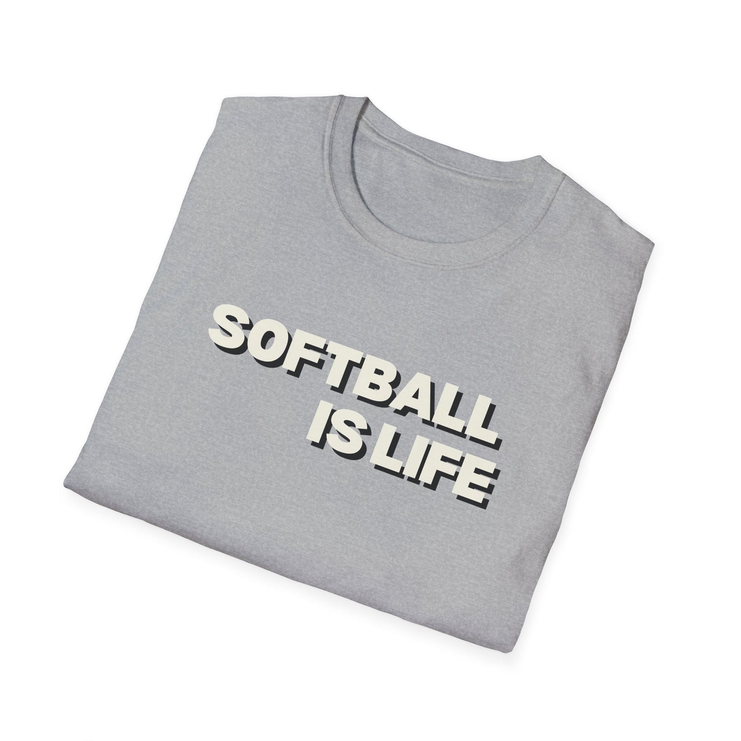 Softball Is Life Drop Shadow Design