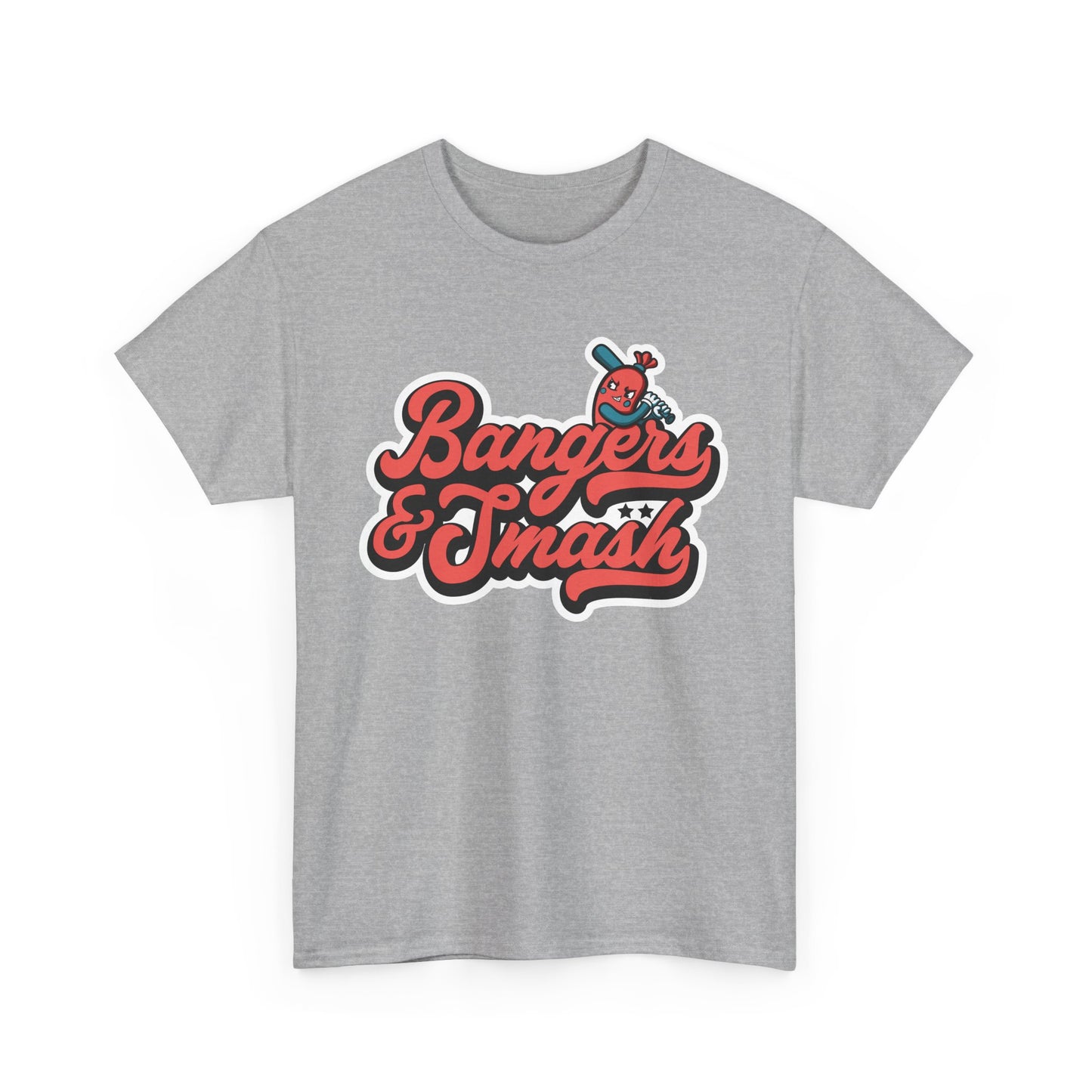 Bangers & Smash Unisex Heavy Cotton Tee Red Logo
