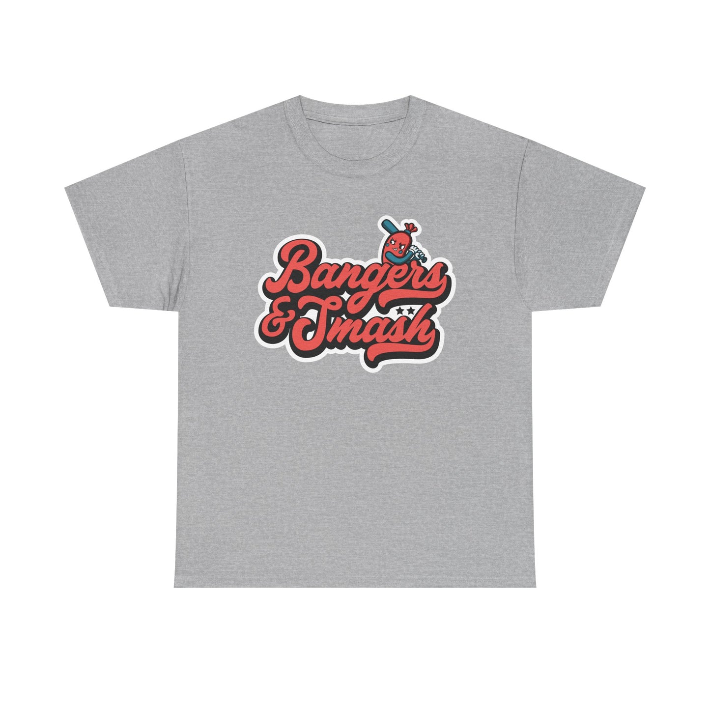 Bangers & Smash Unisex Heavy Cotton Tee Red Logo