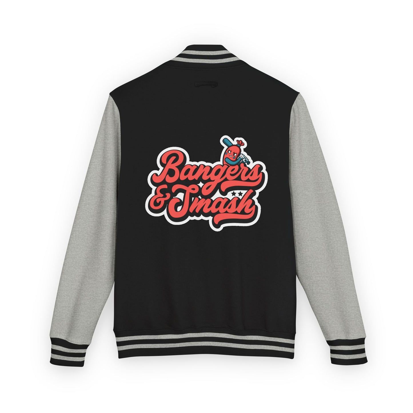Unisex Heavyweight Letterman Jacket - Bangers & Smash Pink Logo