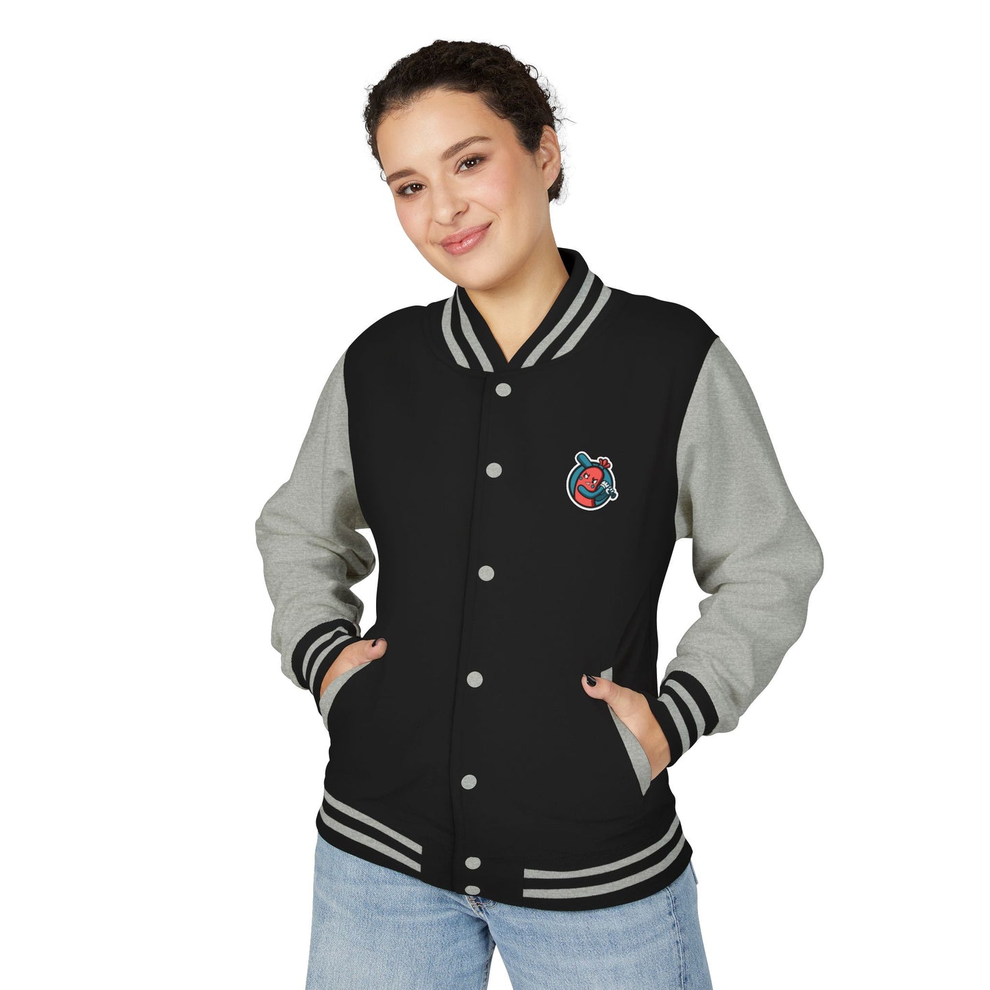 Unisex Heavyweight Letterman Jacket - Bangers & Smash Pink Logo