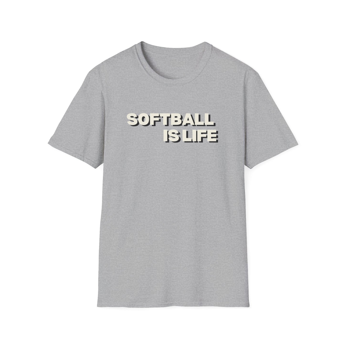 Softball Is Life Drop Shadow Design
