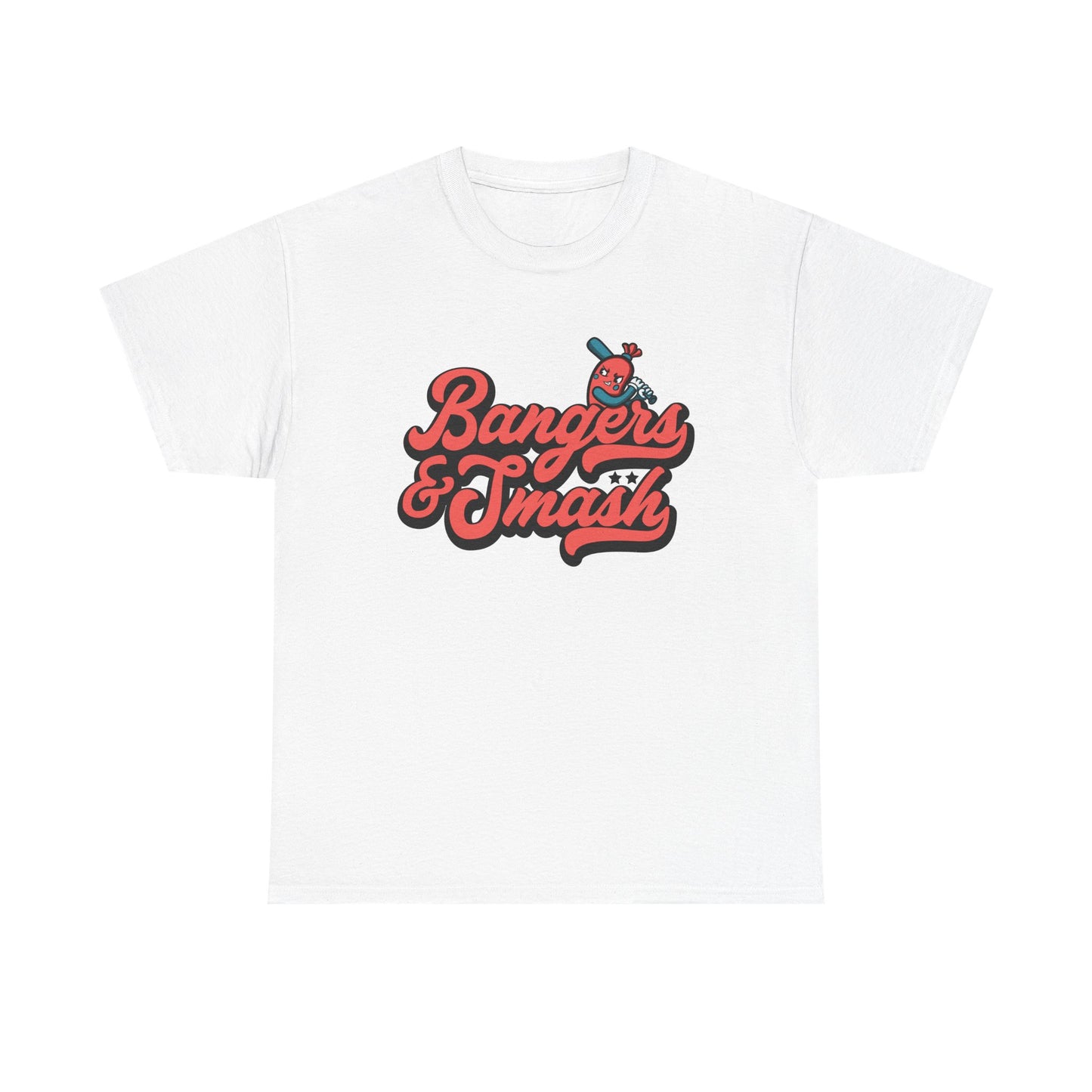 Bangers & Smash Unisex Heavy Cotton Tee Red Logo