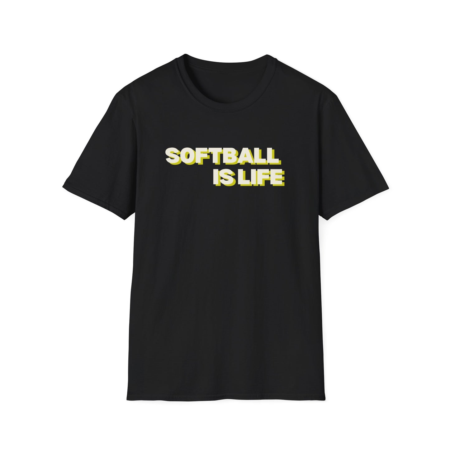 Softball Is Life Drop Shadow Design