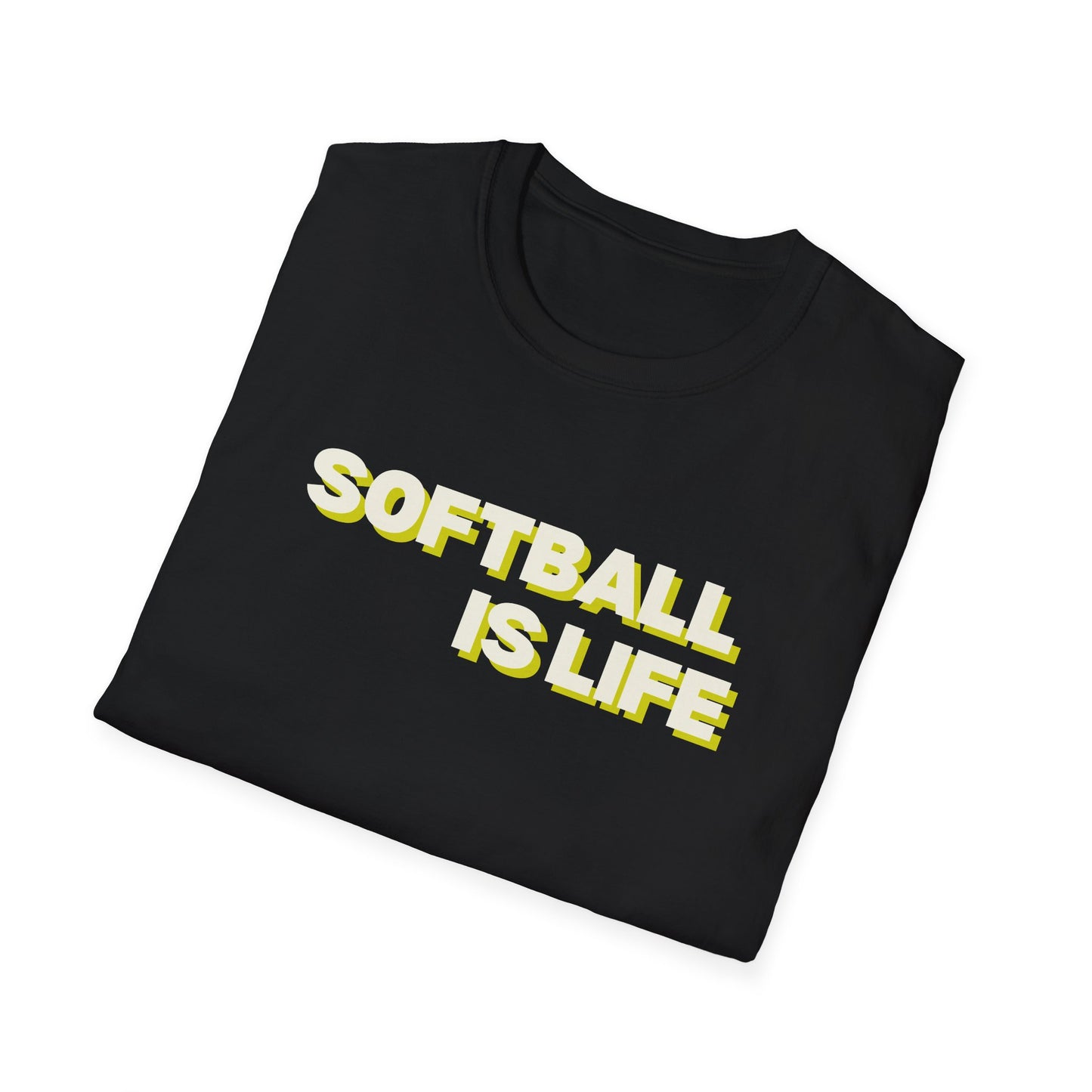 Softball Is Life Drop Shadow Design