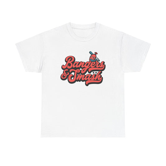 Bangers & Smash Unisex Heavy Cotton Tee Red Logo